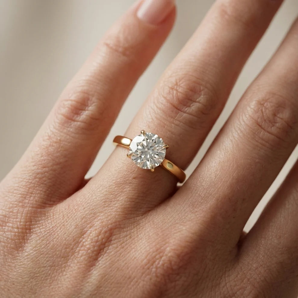 Isabella Bloom Solitaire Emerald Diamond Engagement Ring