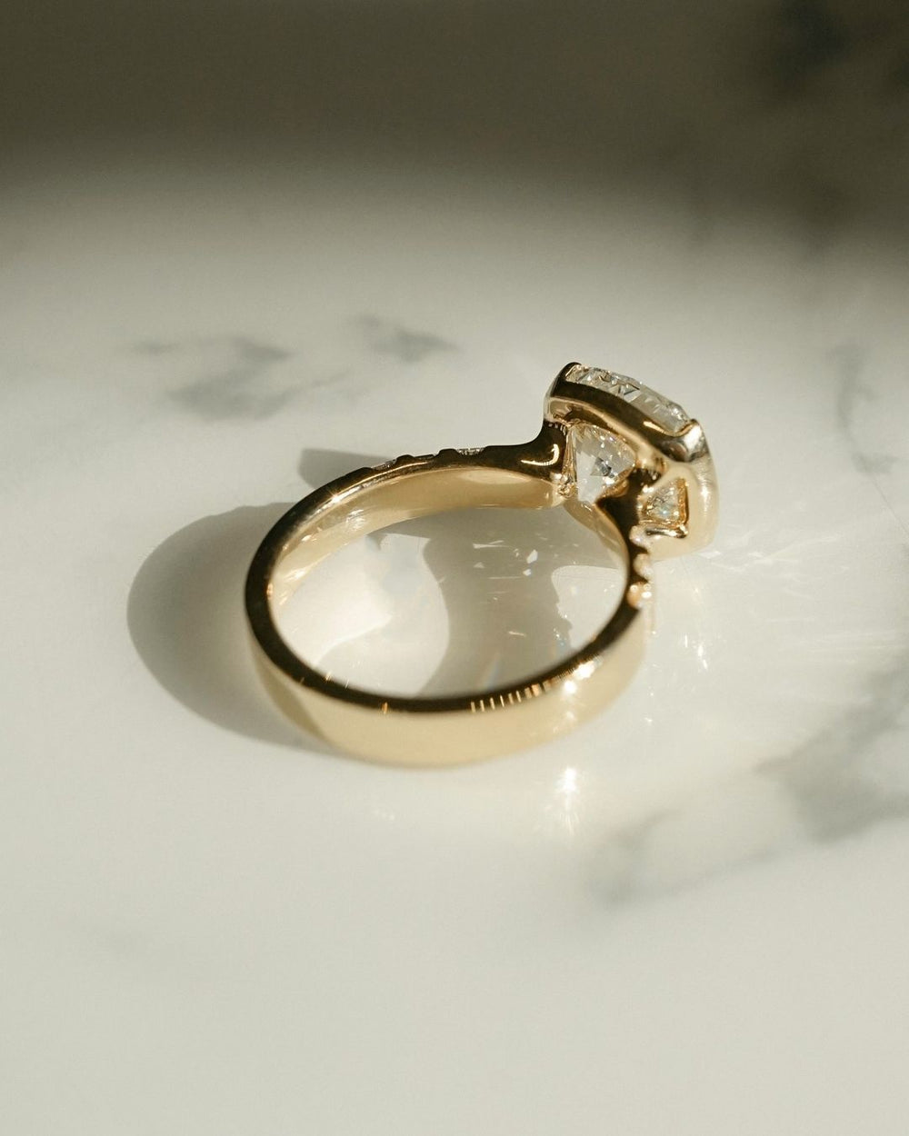 Bezel Set Cushion Cut Labgrown Engagement Ring