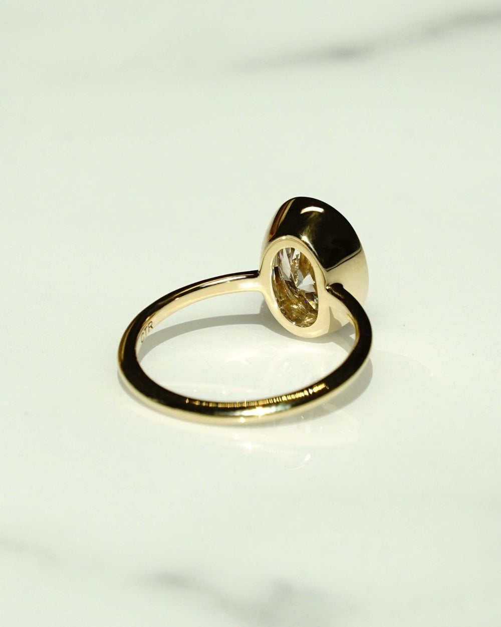 Bezel Set Oval Cut Labgrown Engagement Ring