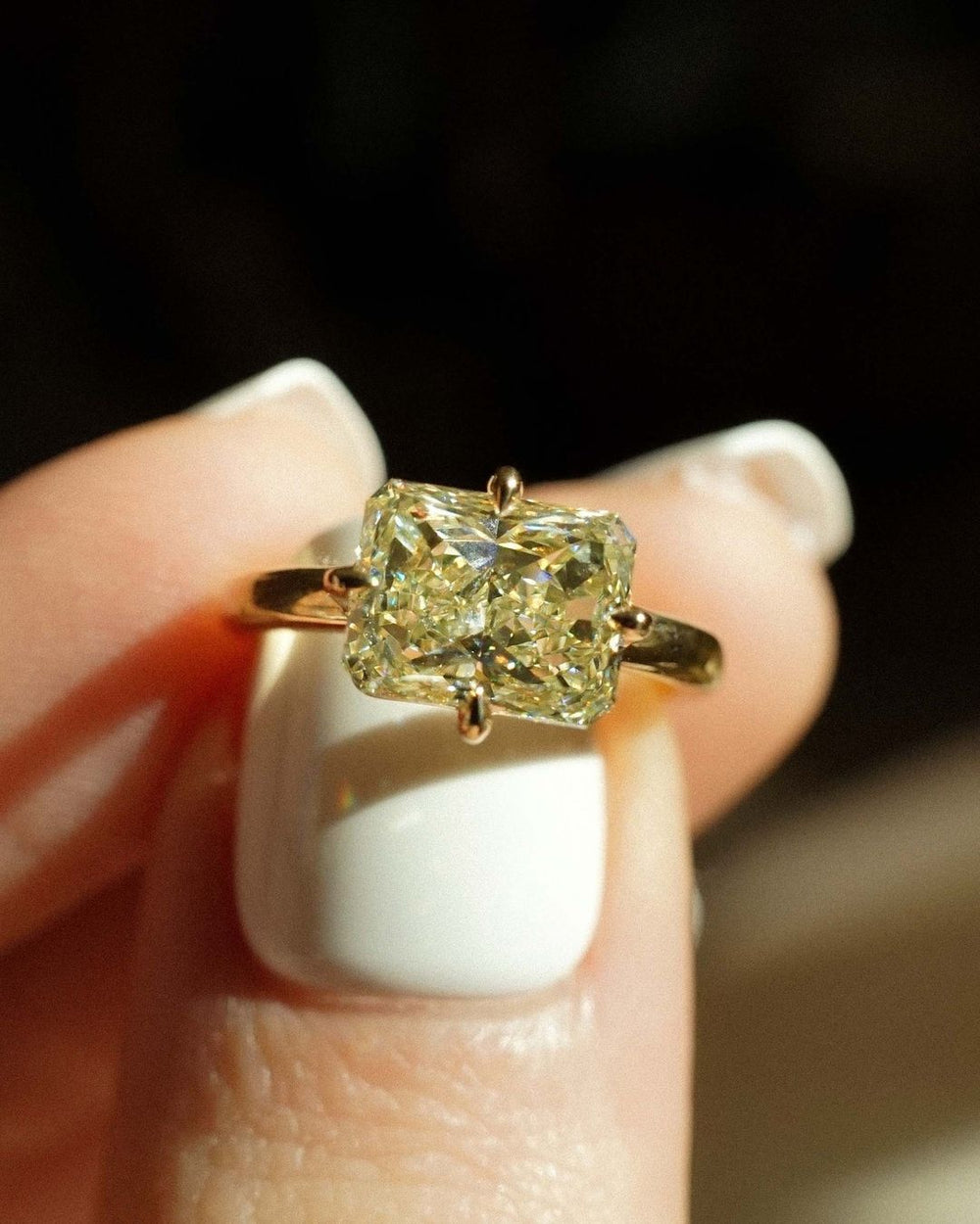 Canary Yellow Radiant Cut Labgrown Engagement Ring