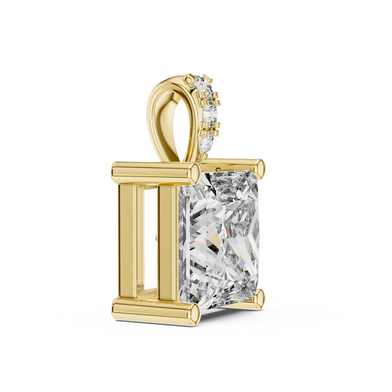Princess Royal Solitaire Pendant With Italian Chain Necklace