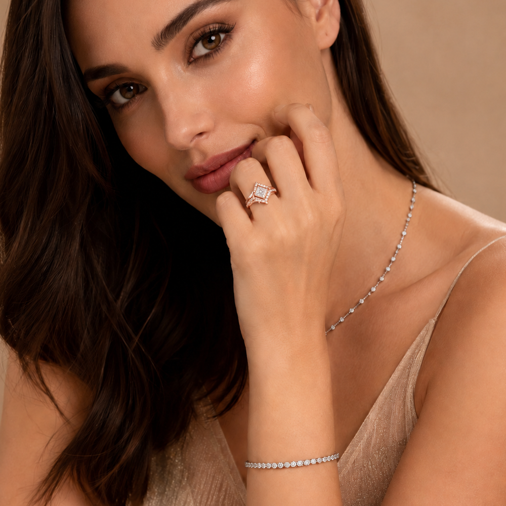 Juno Bypass Princess Diamond Engagement Ring