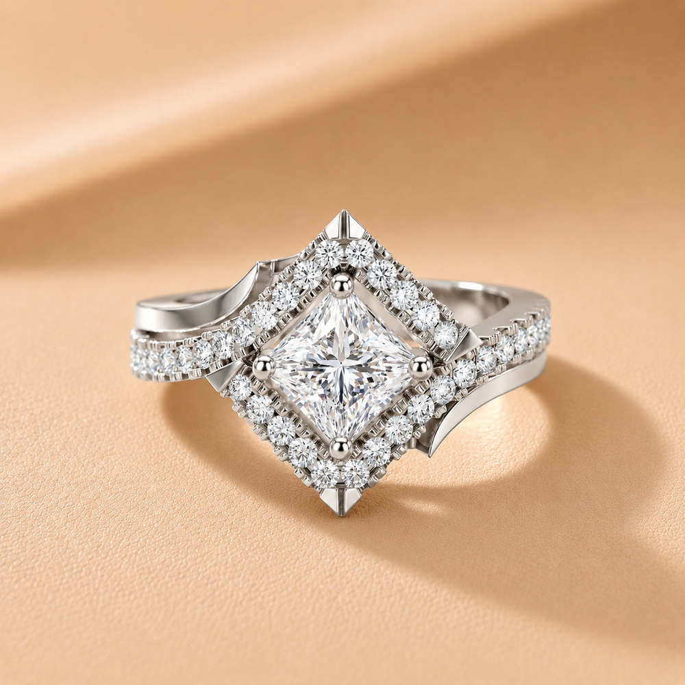 Juno Bypass Princess Diamond Engagement Ring