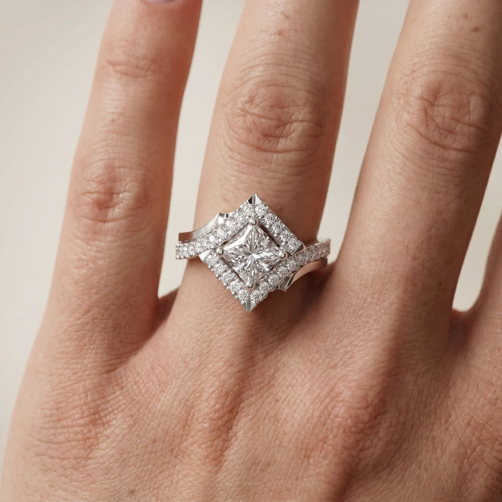 Juno Bypass Princess Diamond Engagement Ring