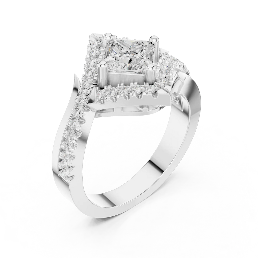 Juno Bypass Princess Diamond Engagement Ring