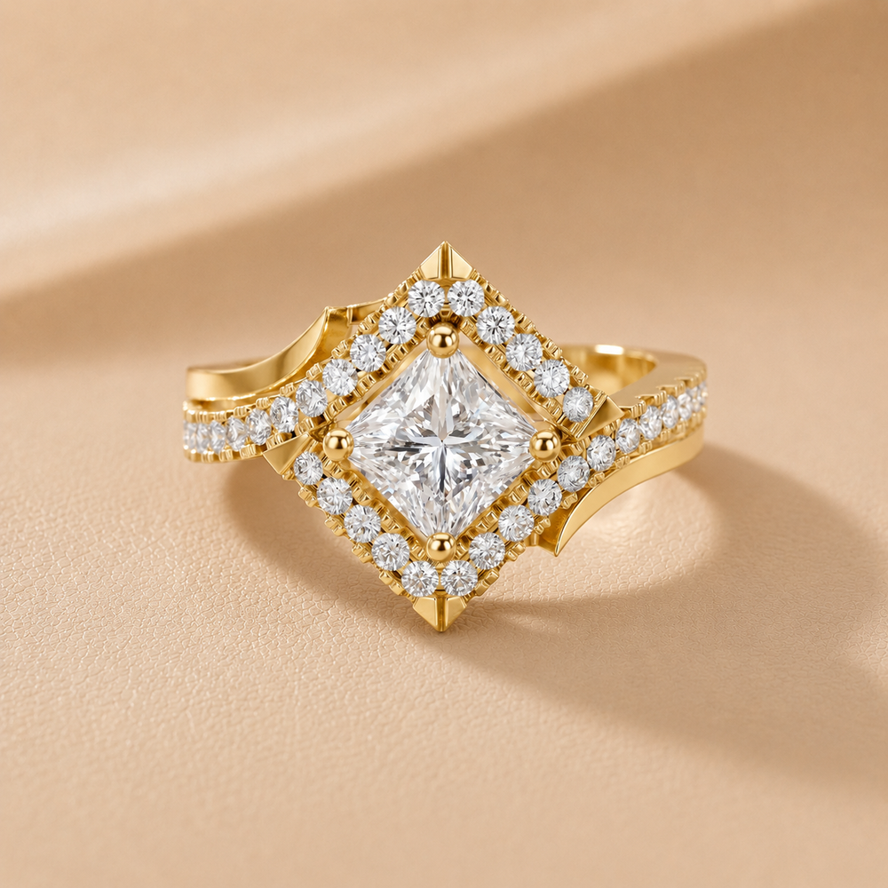 Juno Bypass Princess Diamond Engagement Ring
