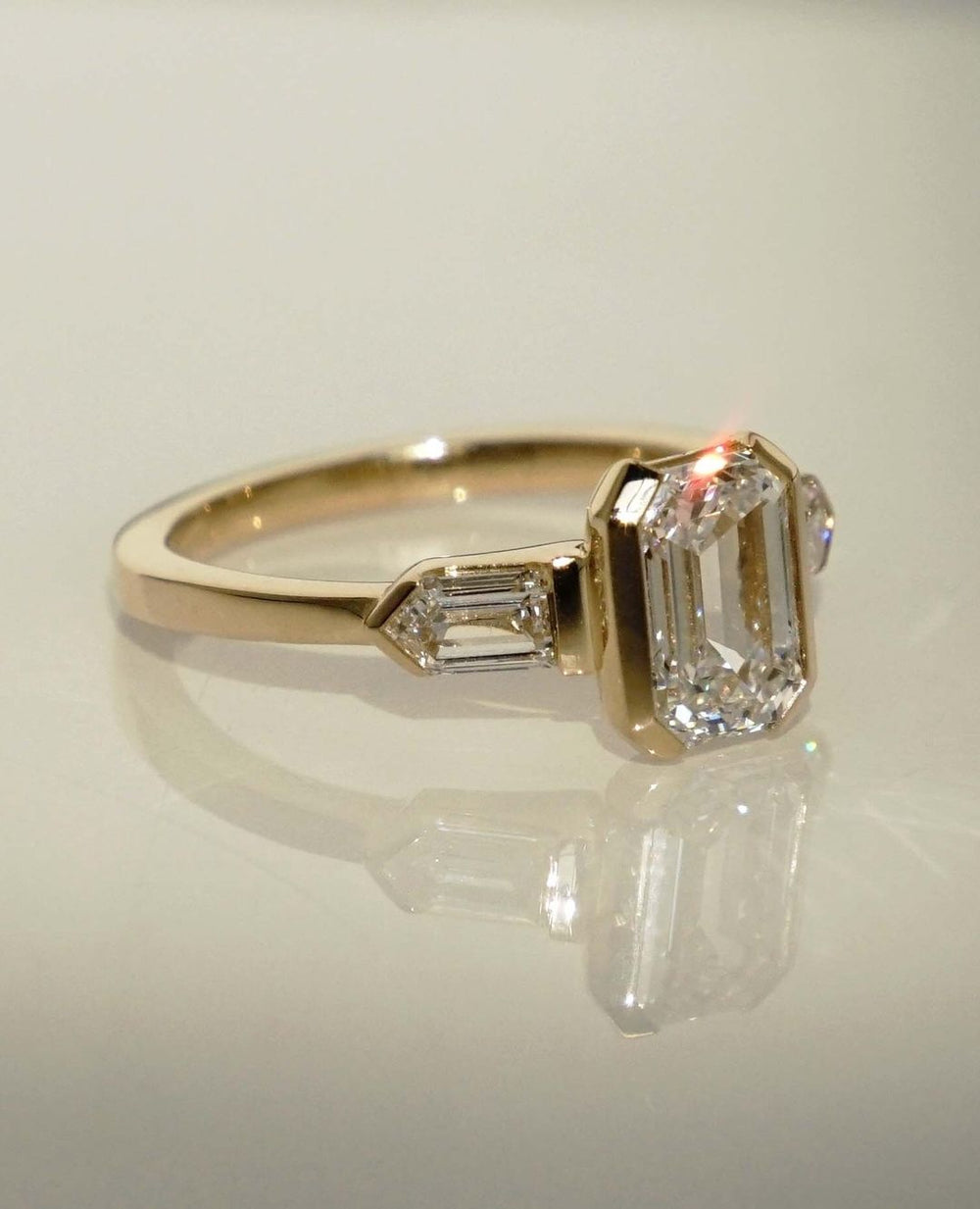 Emerald Cut Wedding Ring Women Labgrown Ring