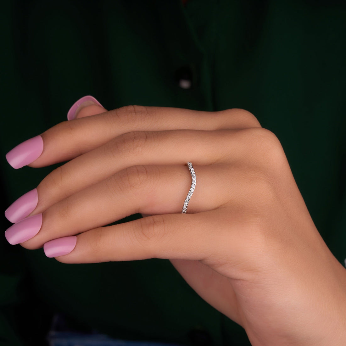 Curve Half eternity Lab Grown Diamond Band