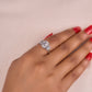 3.80 Ct Cushion and Oval Cut Lab Grown Diamond Ring