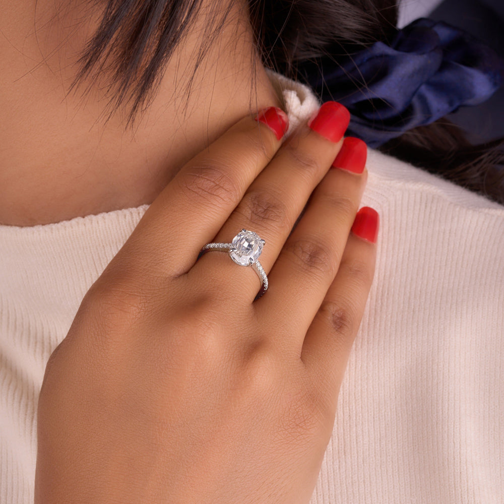 Step Cut Oval Labgrown Ring