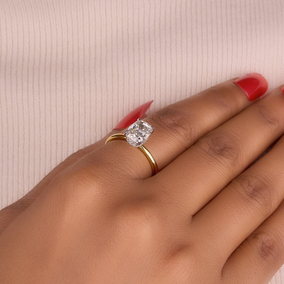 Cushion Cut 2.80 Ct Lab Grown Diamond Ring