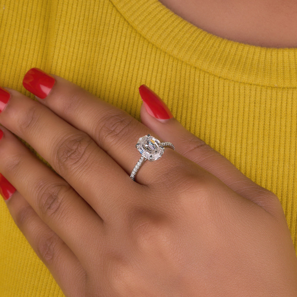 Step Cut Oval Labgrown Ring