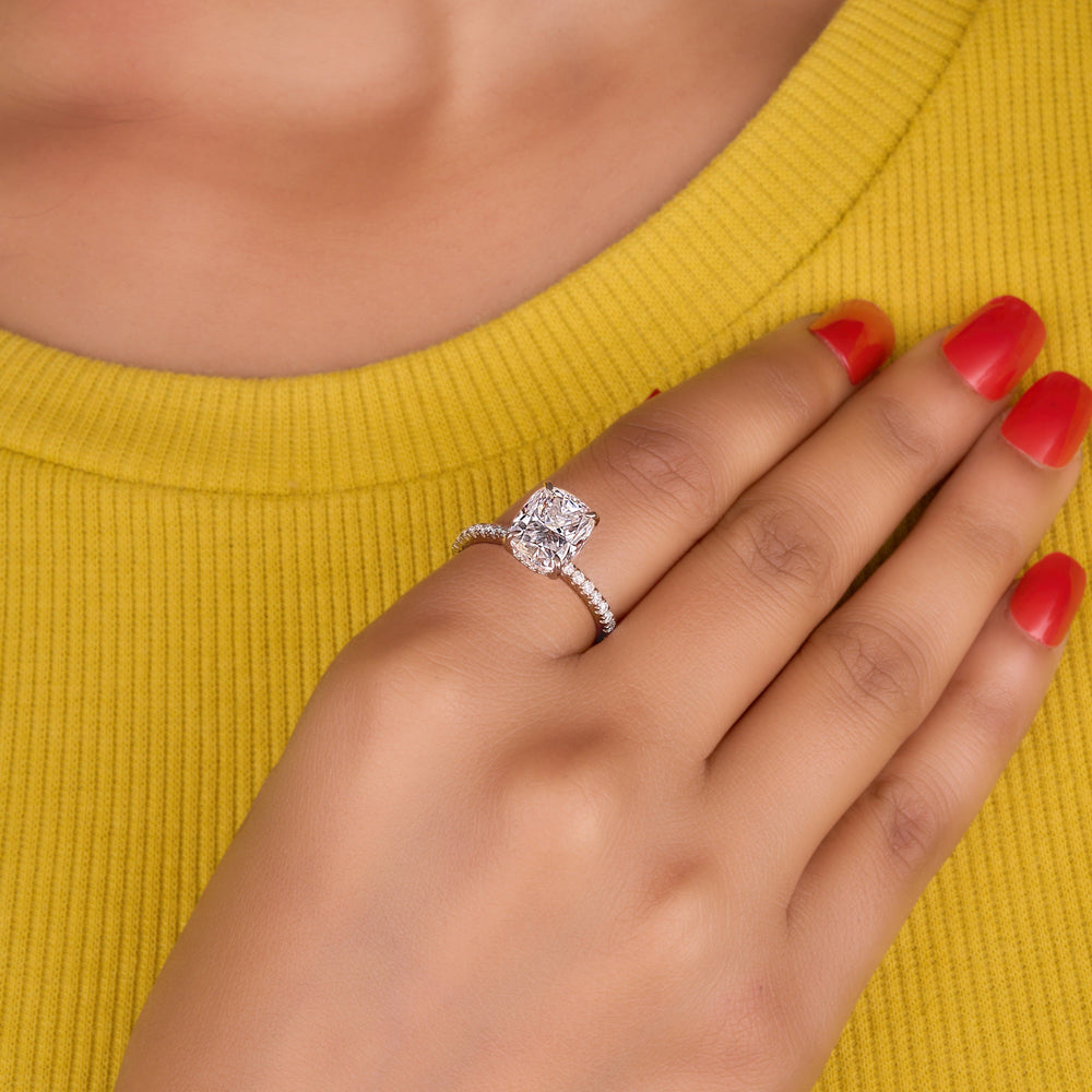 Cushion Cut Labgrown Engagement Ring