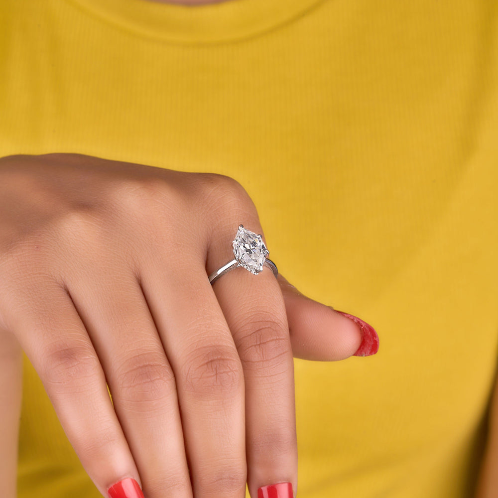 Dutch Marquise Colorless Labgrown Ring