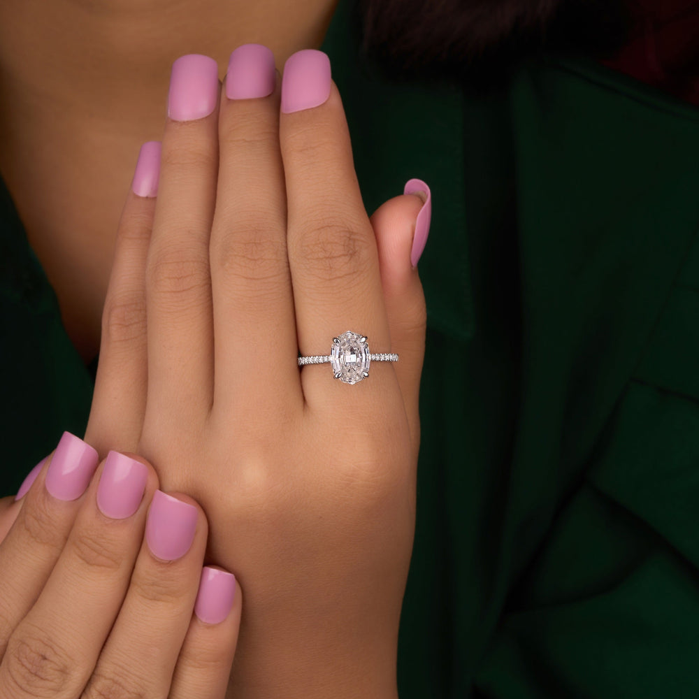 Step Cut Oval Labgrown Ring