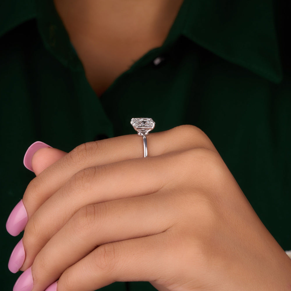 Cushion Cut Labgrown Hidden Halo Ring