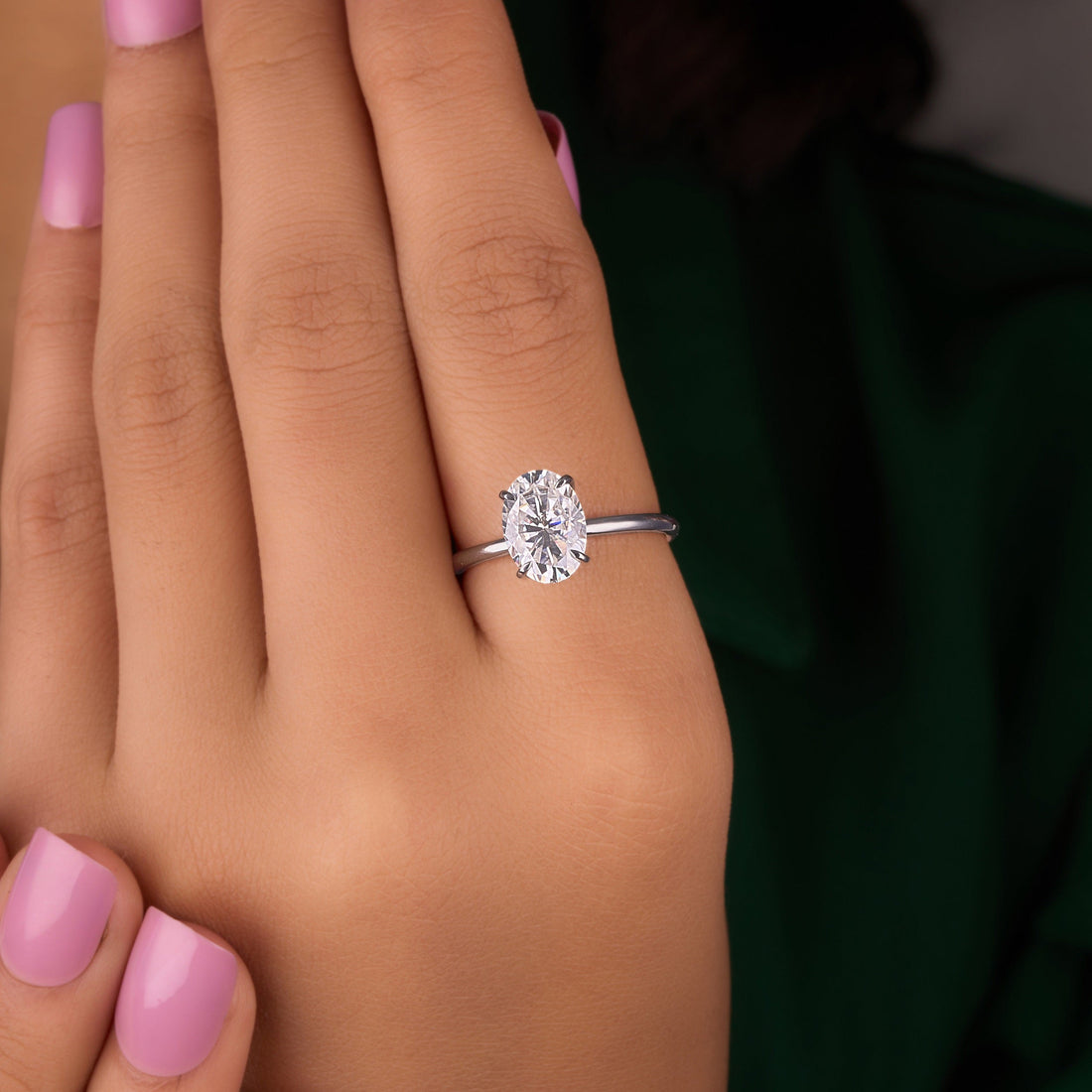 2.25 Ct Oval Cut Lab Grown Diamond Ring