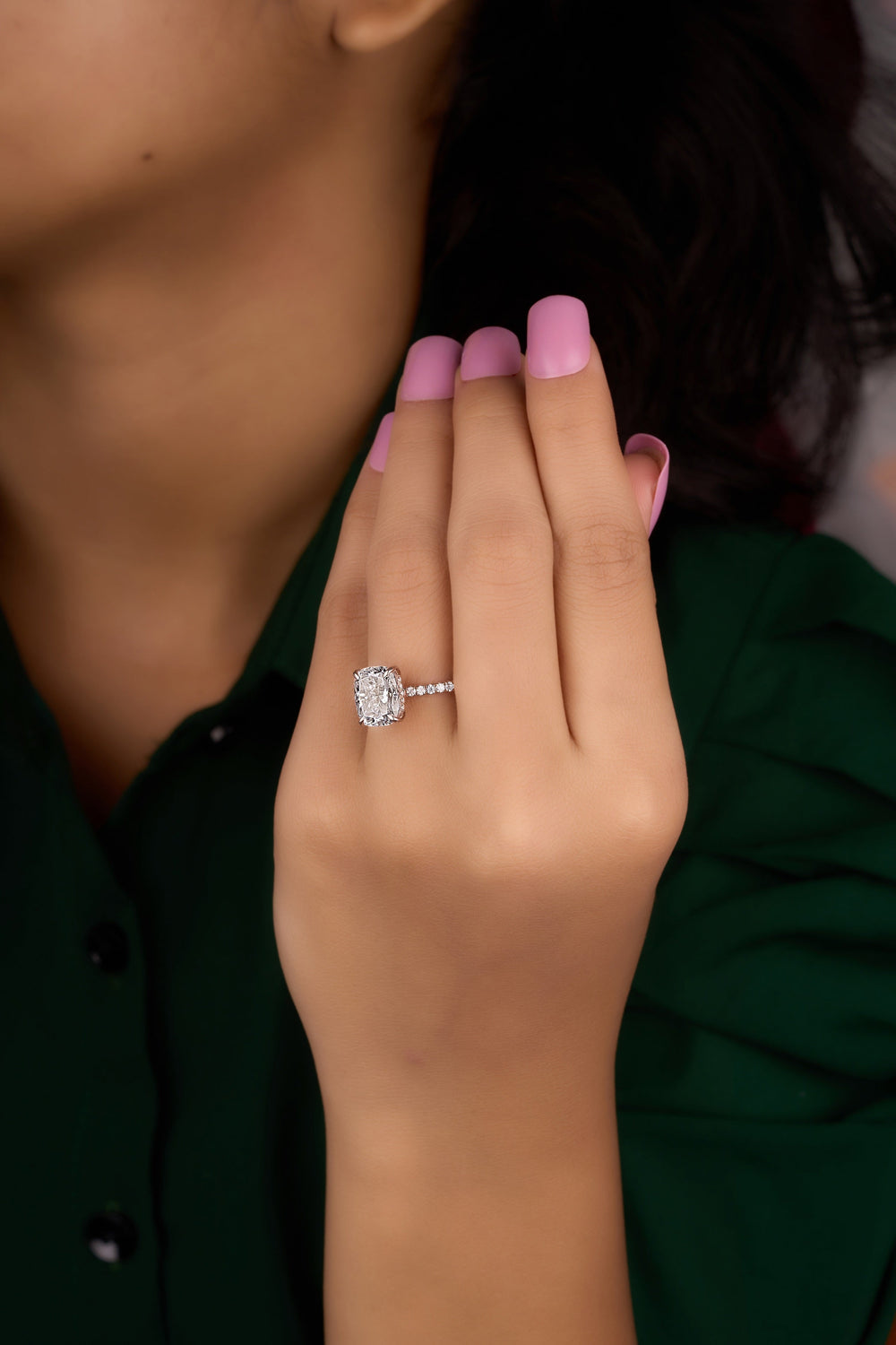 Cushion Cut Labgrown Engagement Ring