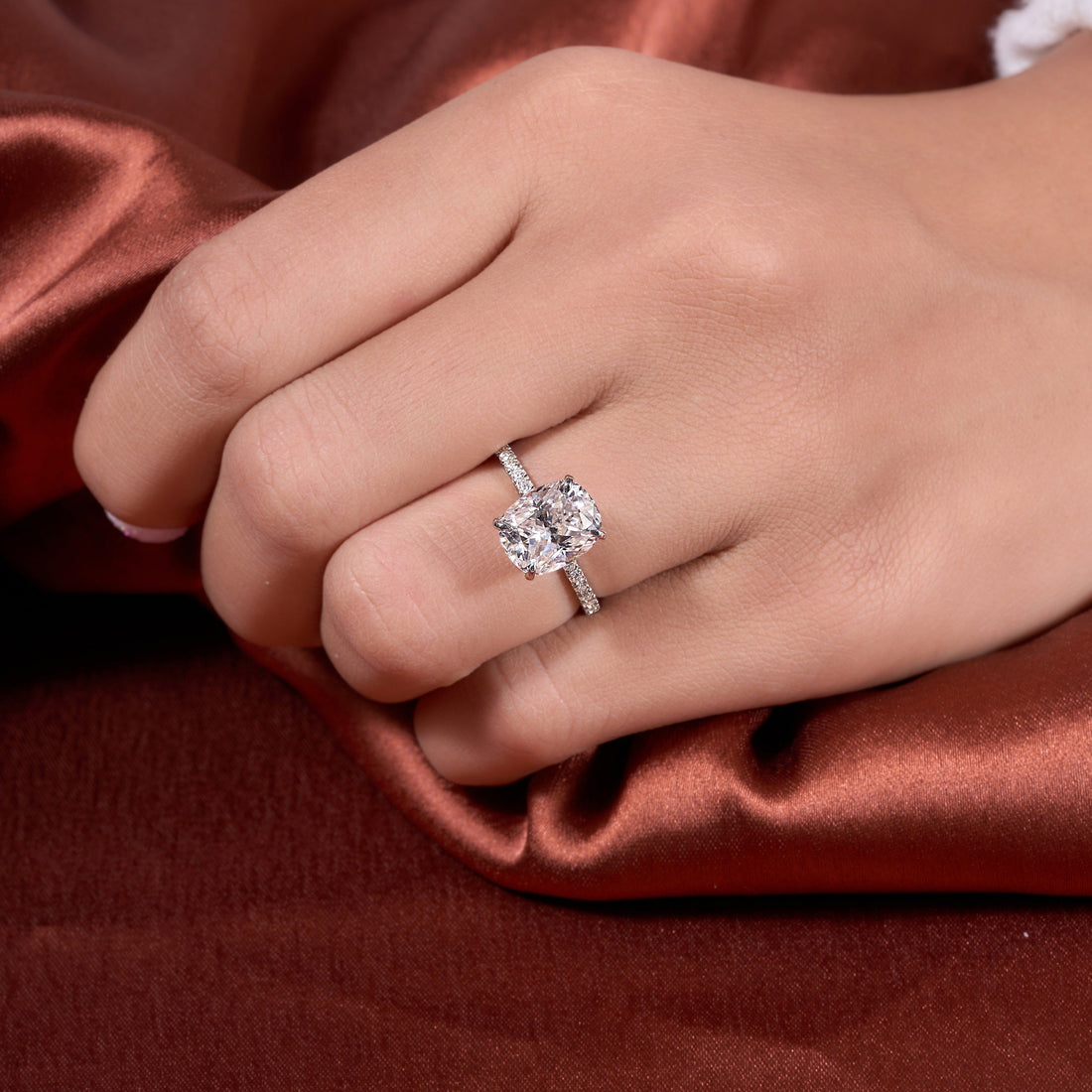 2.60 Ct Cushion Cut Lab Grown Diamond Ring