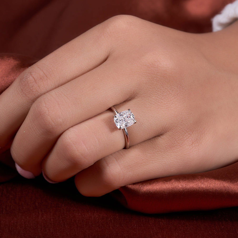 Cushion Cut Hidden Halo Labgrown Ring