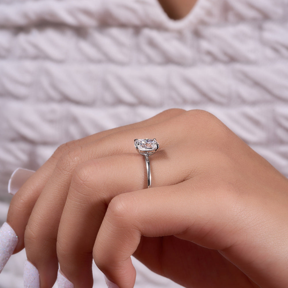 Cushion Cut Hidden Halo Labgrown Ring