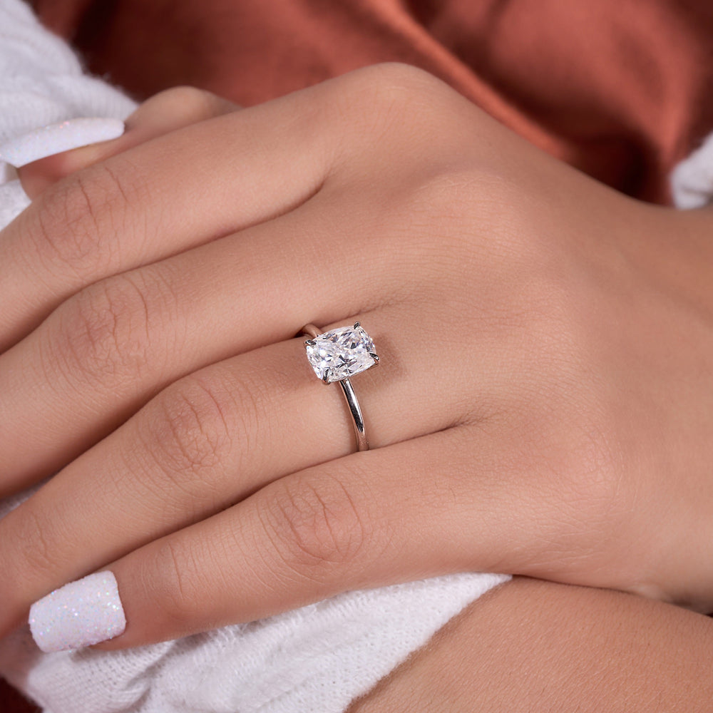 Cushion Cut Hidden Halo Labgrown Ring