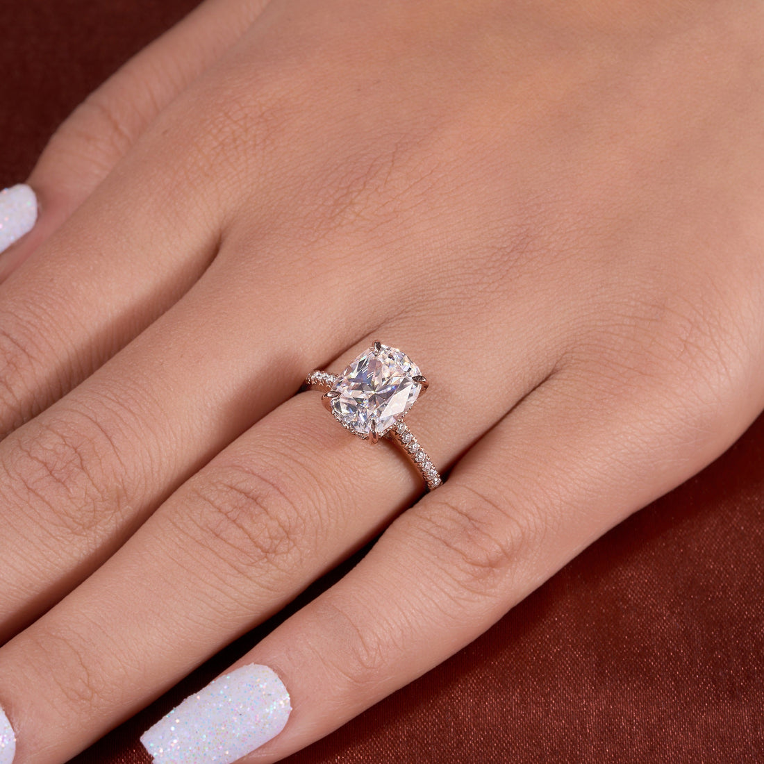 3.35 Ct Cushion Cut Lab Grown Diamond Ring