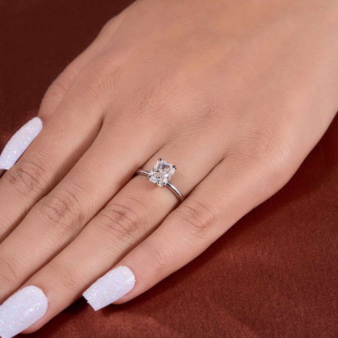 1.50 Ct Radiant Cut Moissanite Ring