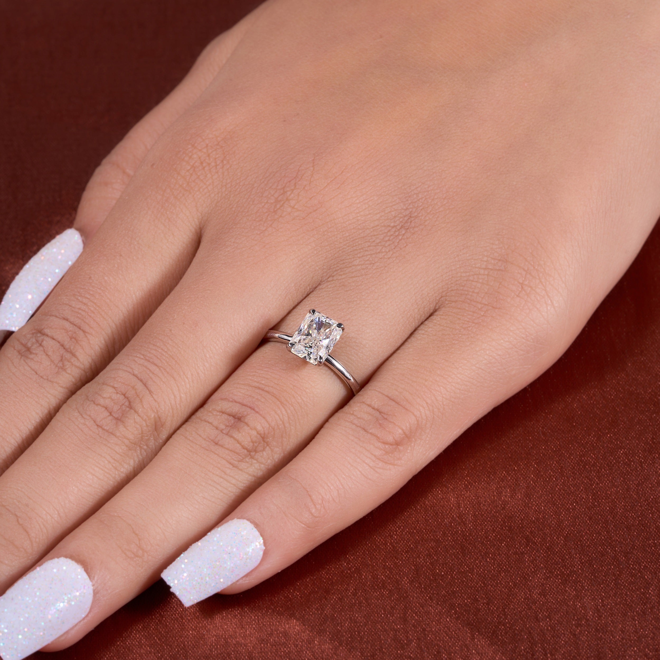 1.50 Ct Radiant Cut Moissanite Ring