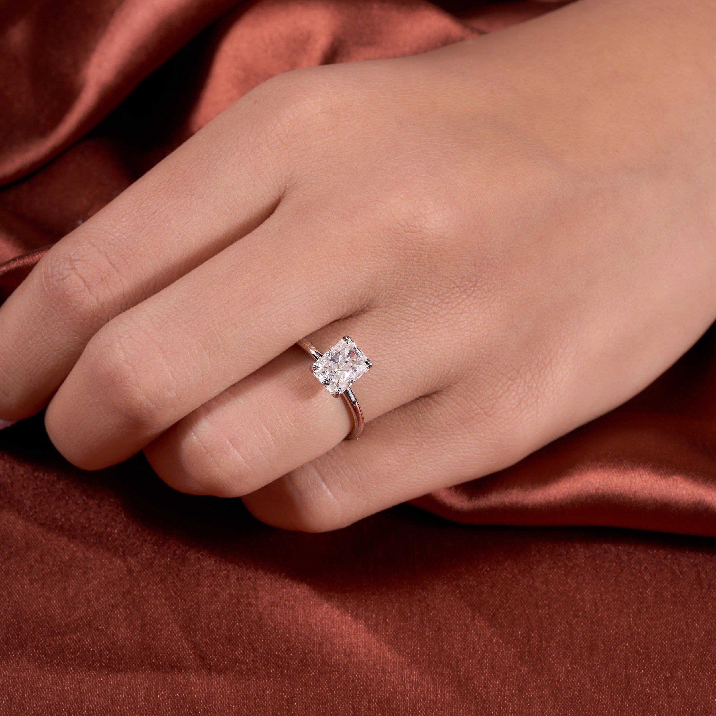 1.50 Ct Radiant Cut Moissanite Ring