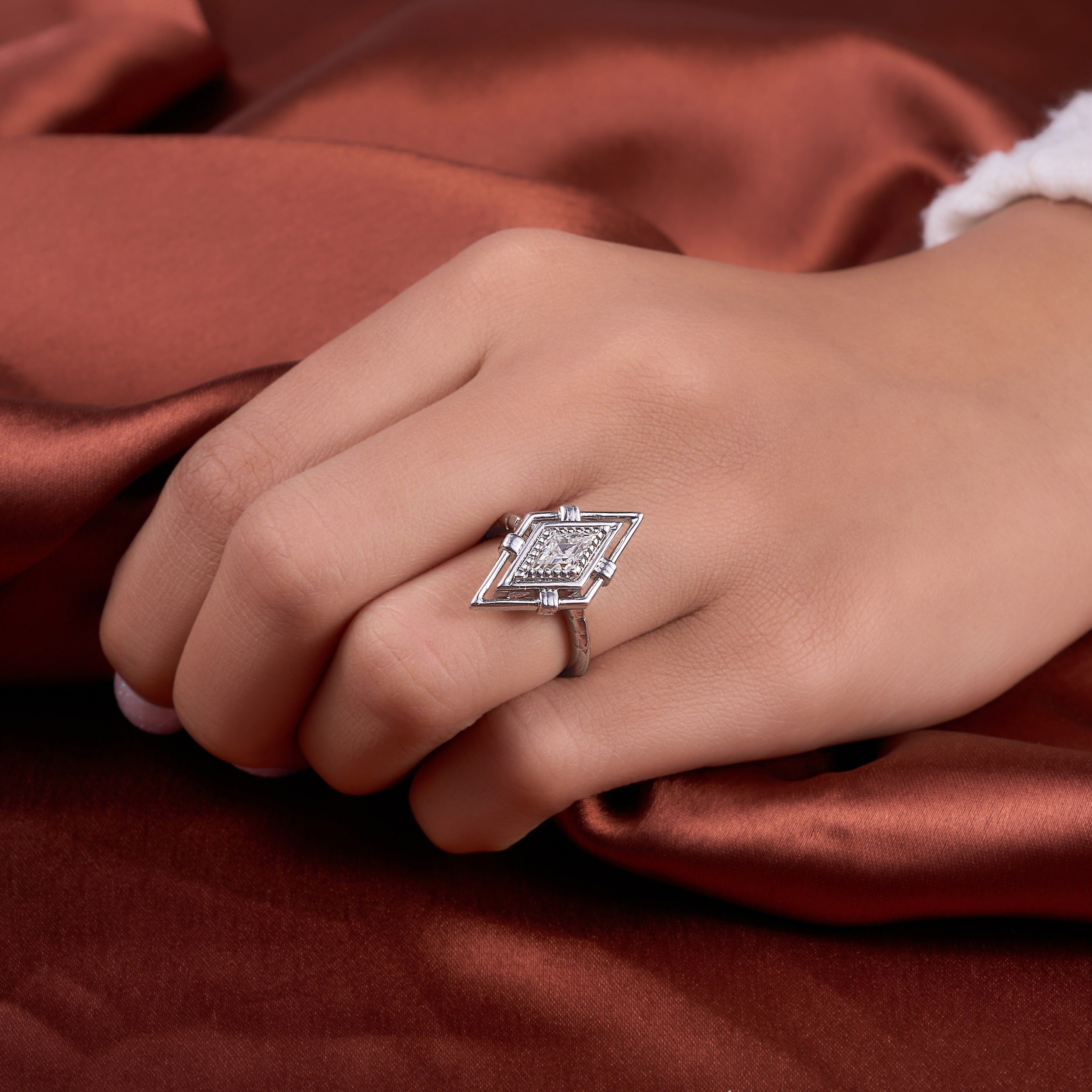 2 ct kite cut Moissanite Ring