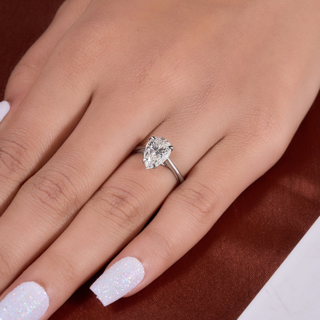 2.65 Ct Pear Cut Lab Grown Diamond Ring