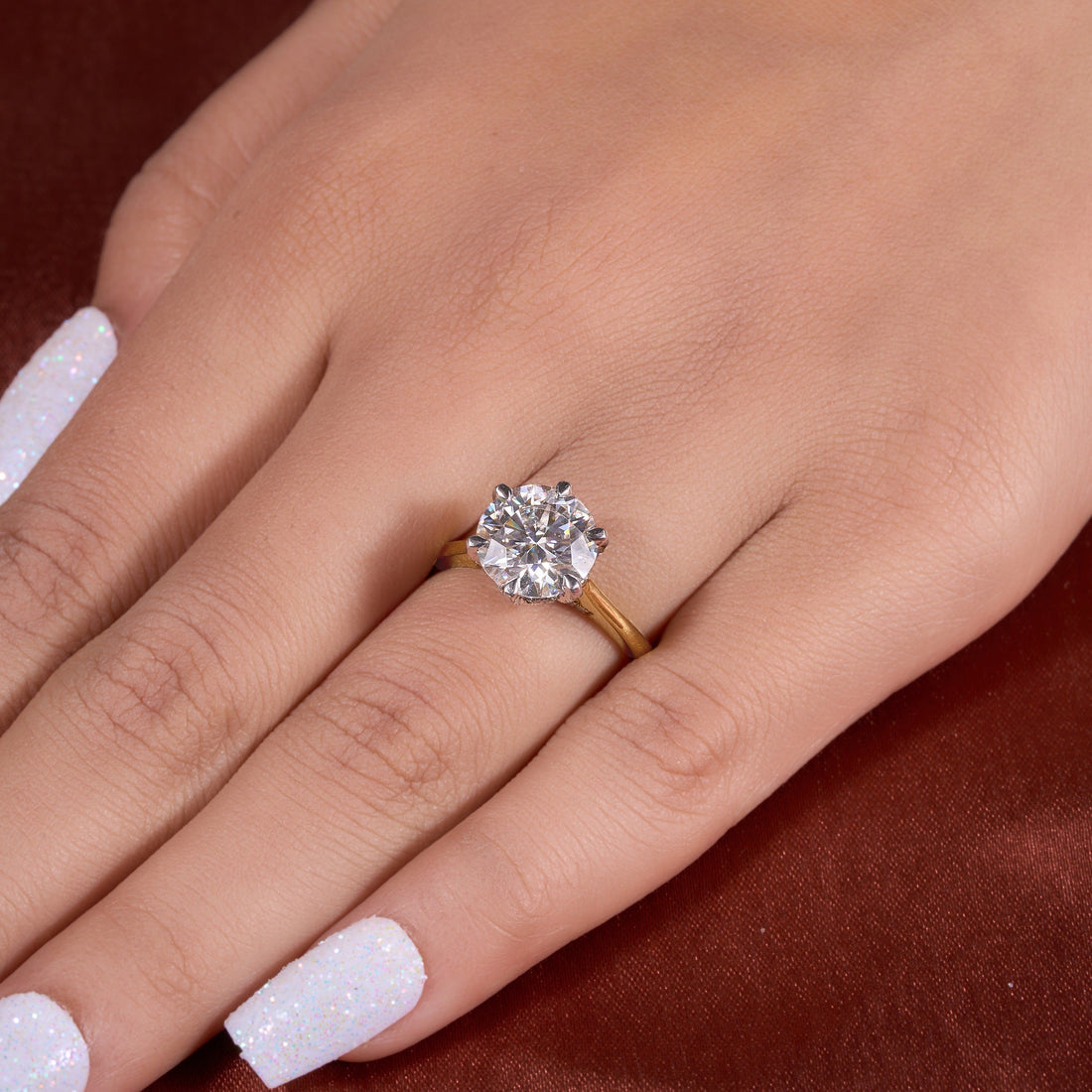 Brilliant Cut 3 Ct Round Lab Grown Diamond Ring