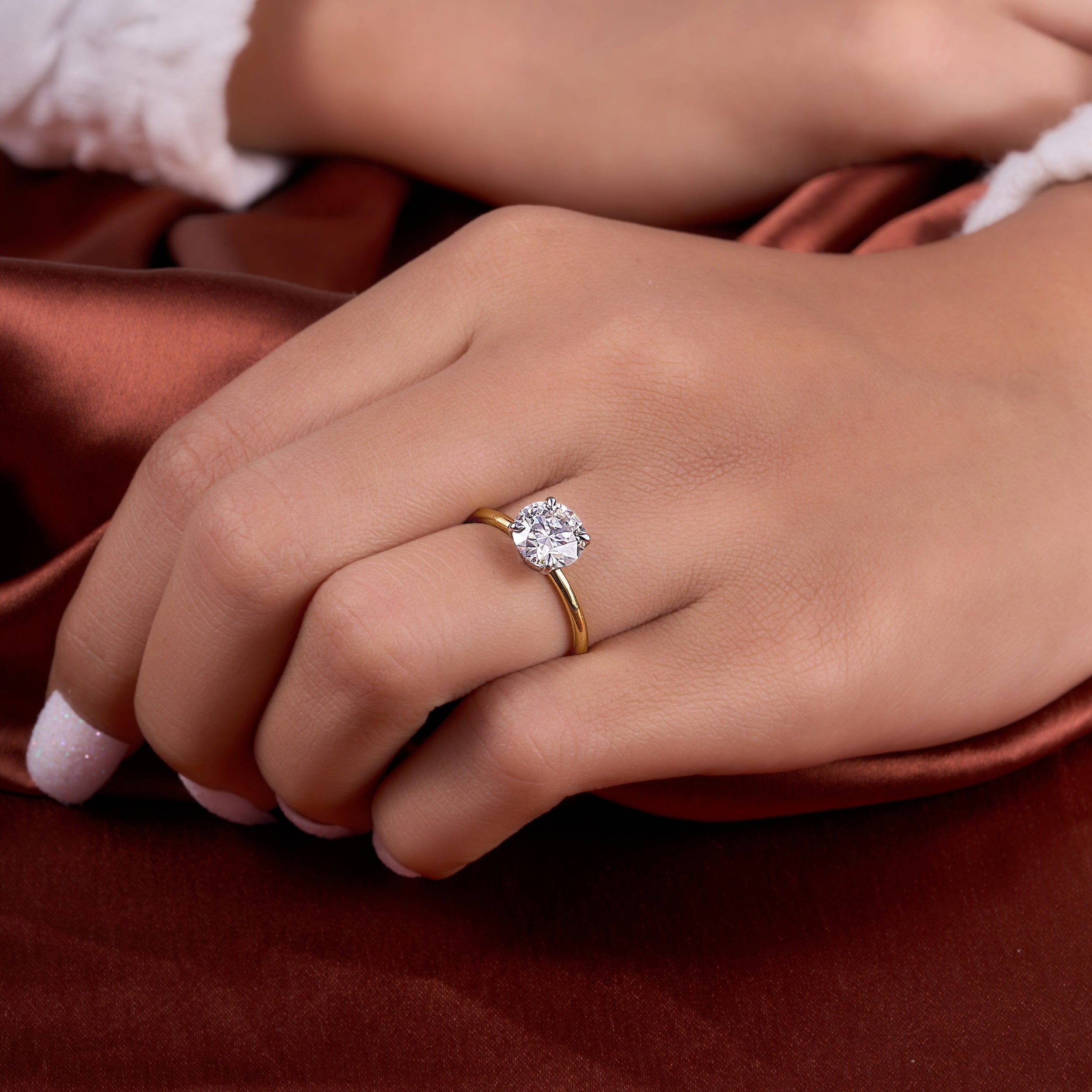 1.80 Ct Round Brilliant Cut Moissanite Ring