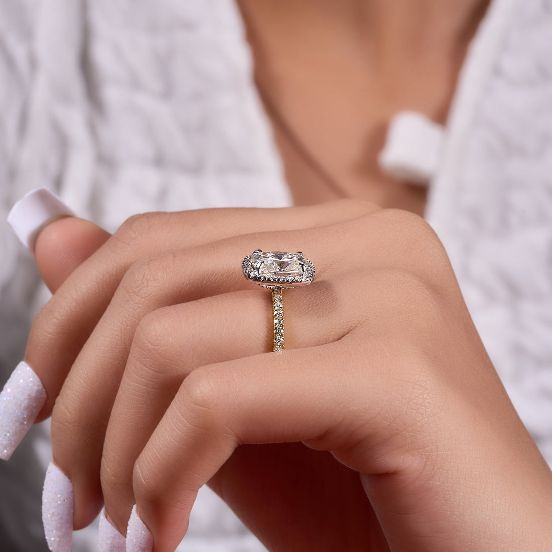 3.50 Ct Cushion Cut Lab Grown Diamond Ring