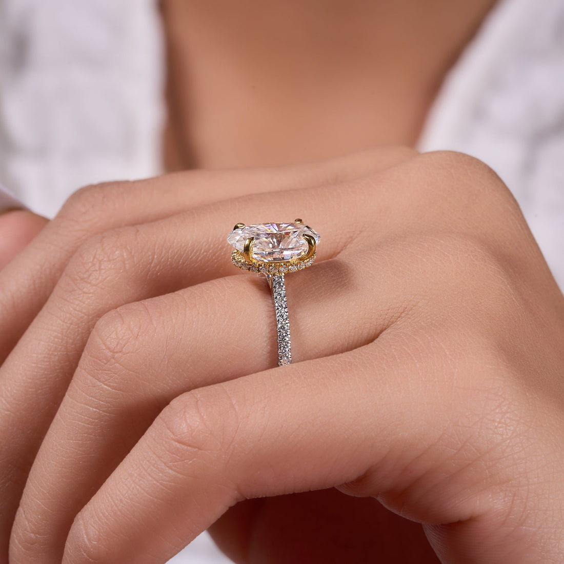 5 Ct Oval Cut Lab Grown Diamond Ring