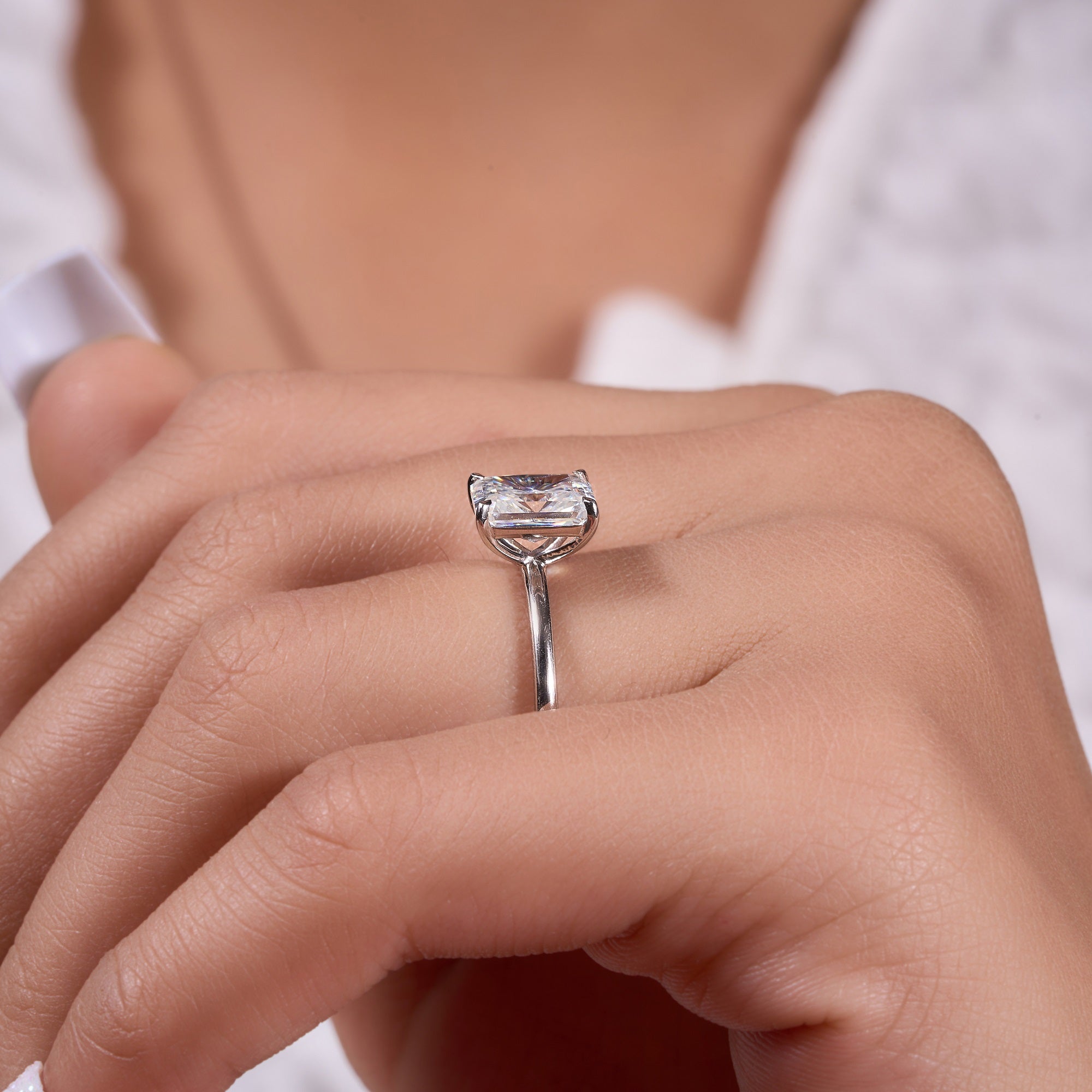 1.75 Ct Solitaire Gold Moissanite Ring