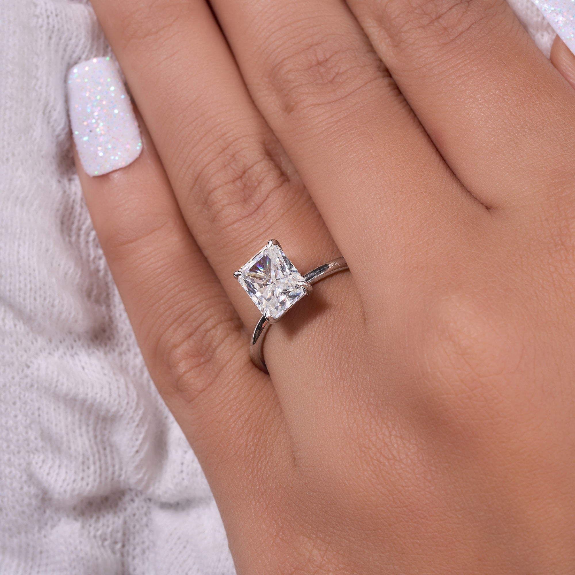 1.75 Ct Solitaire Gold Moissanite Ring