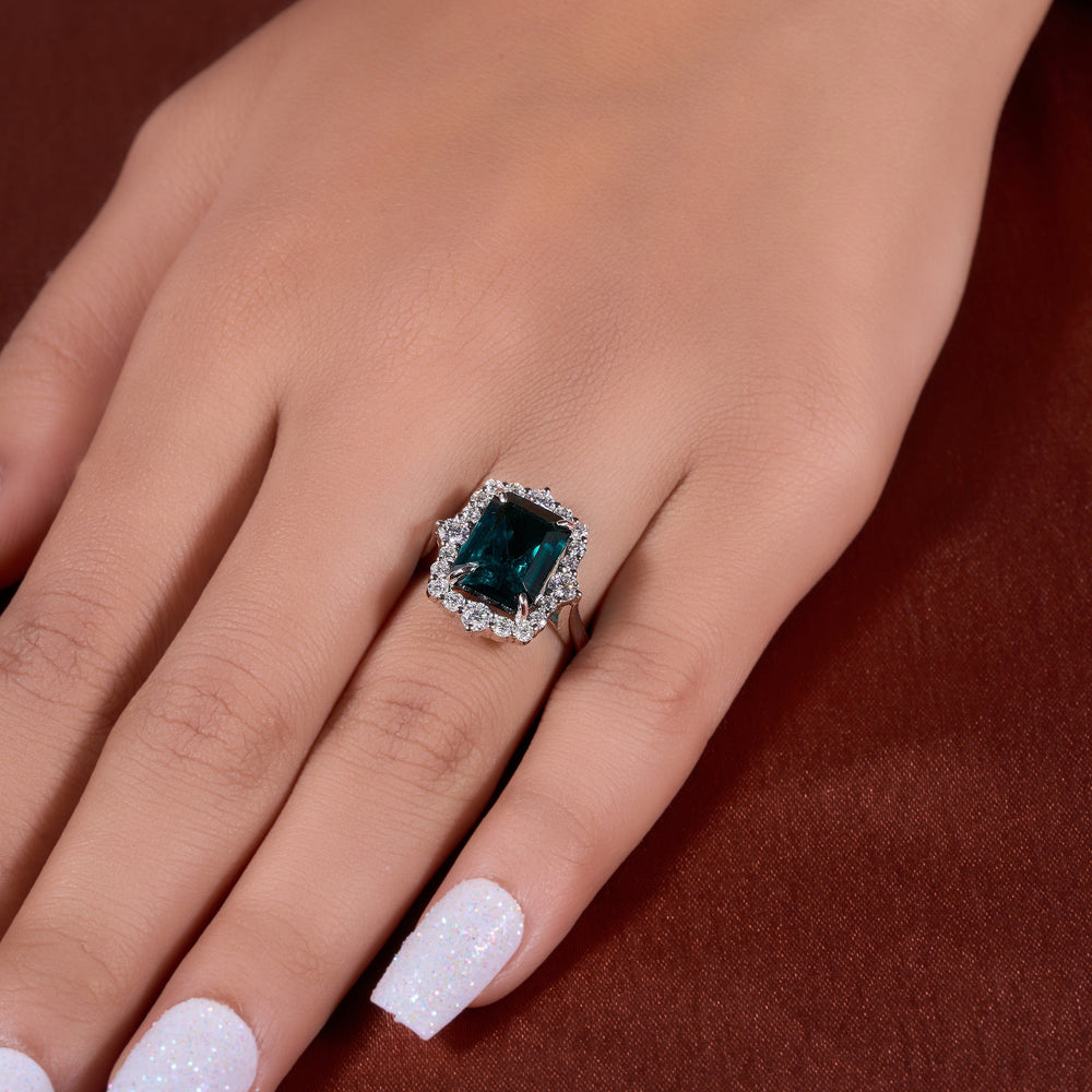 Emerald Cut Labgrown Halo Ring