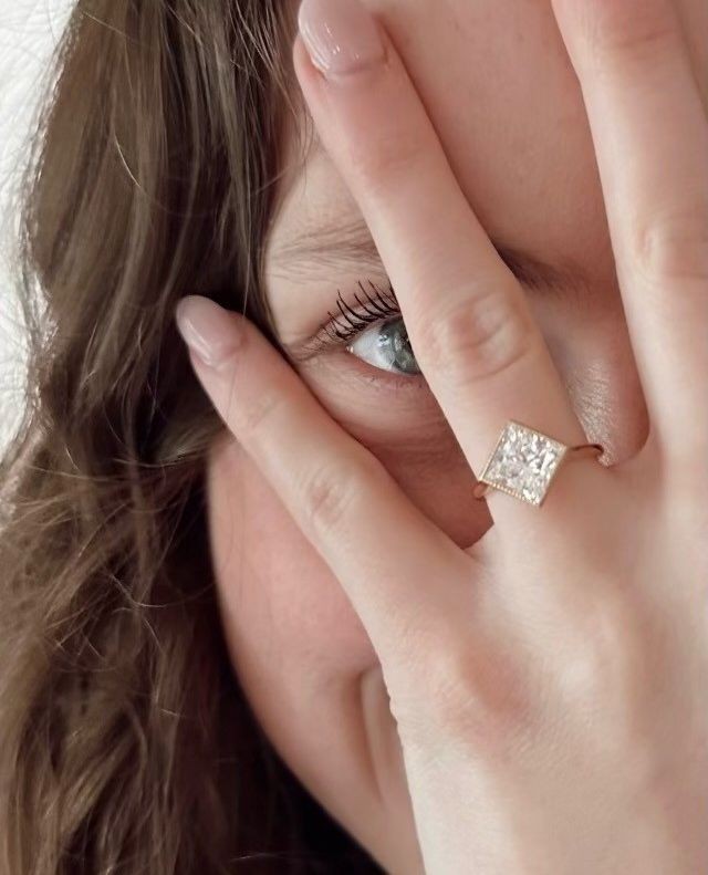 Bezel Set Princess Cut Labgrown Engagement Ring