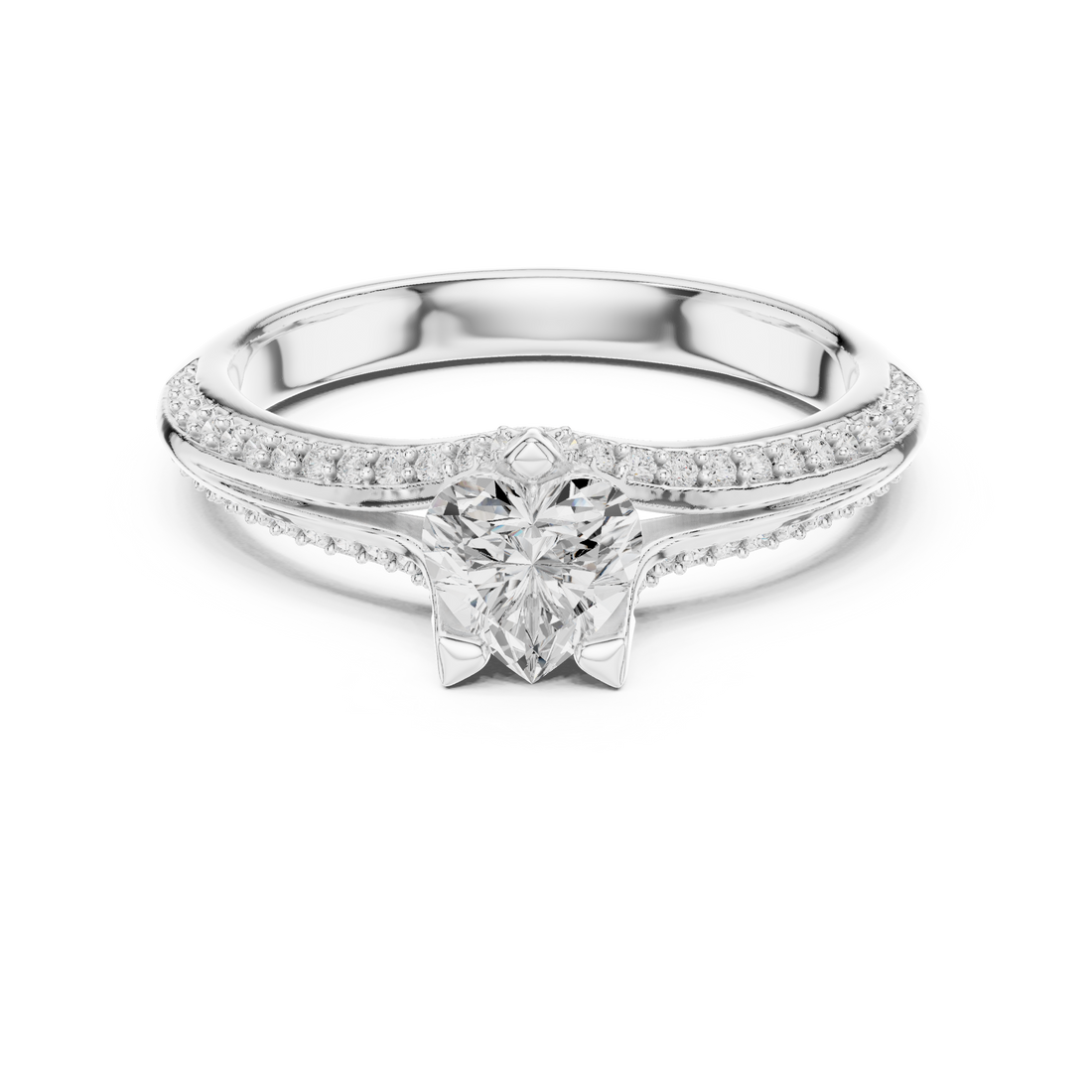 Promise of the Heart Ring with Side Stone - Seraphine Jewels