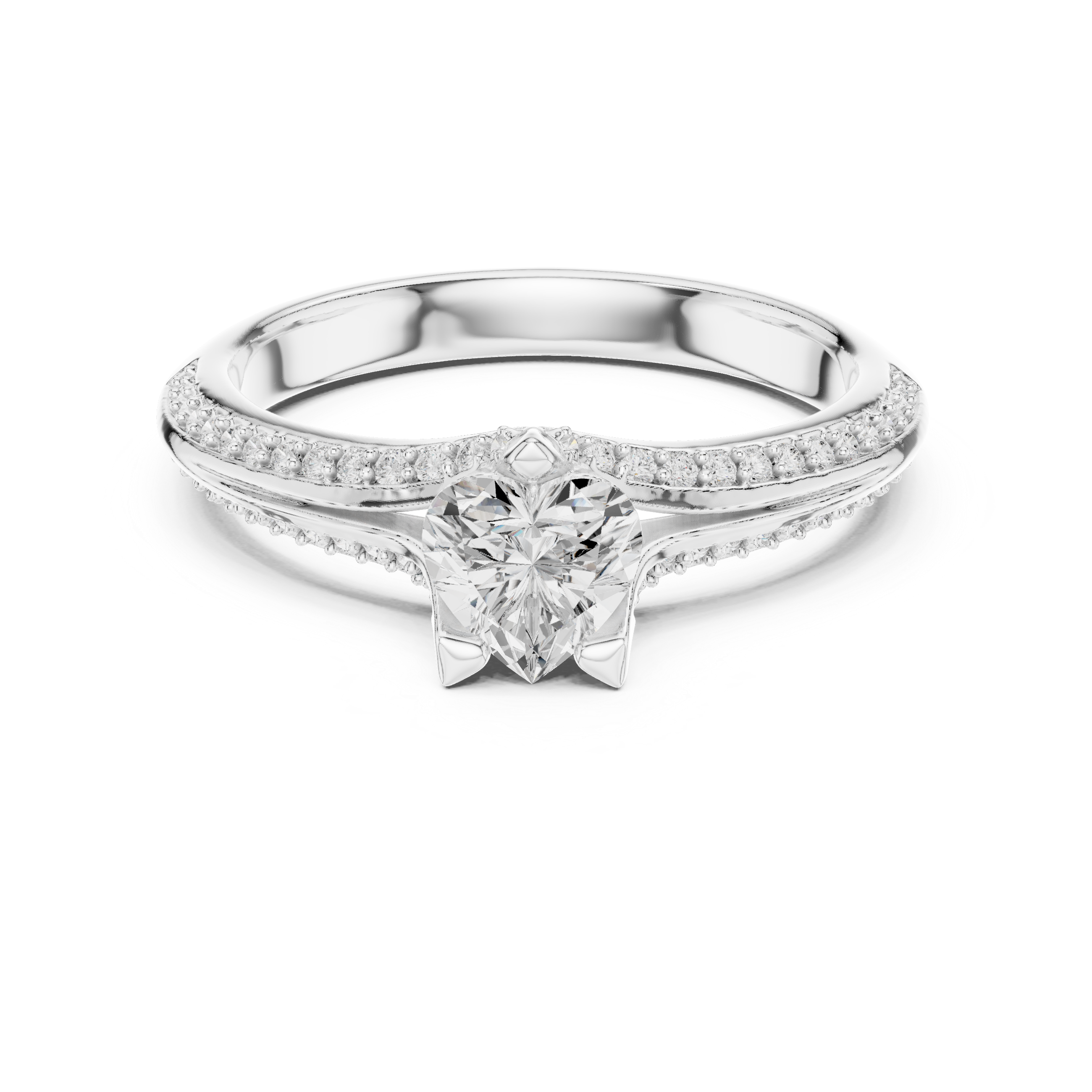 Promise of the Heart Ring with Side Stone - Seraphine Jewels