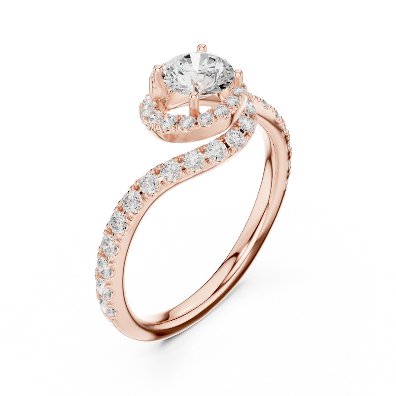 Twirl of Eternity Ring with Round Diamond