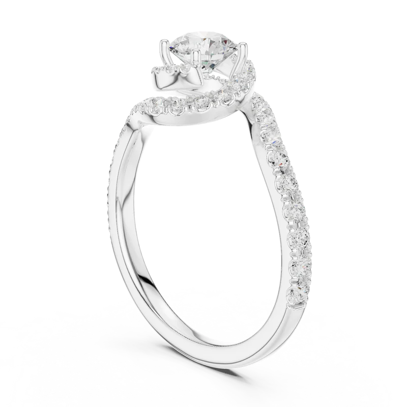 Twirl of Eternity Ring with Round Diamond