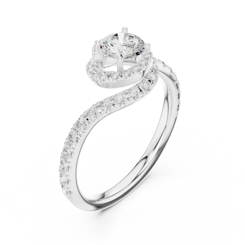 Twirl of Eternity Ring with Round Diamond