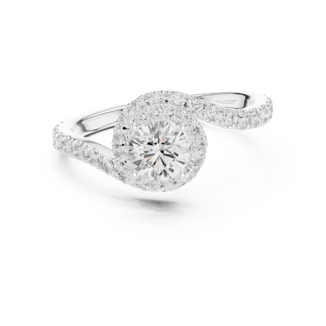 Twirl of Eternity Ring with Diamond – Oval (925 Sterling Silver)