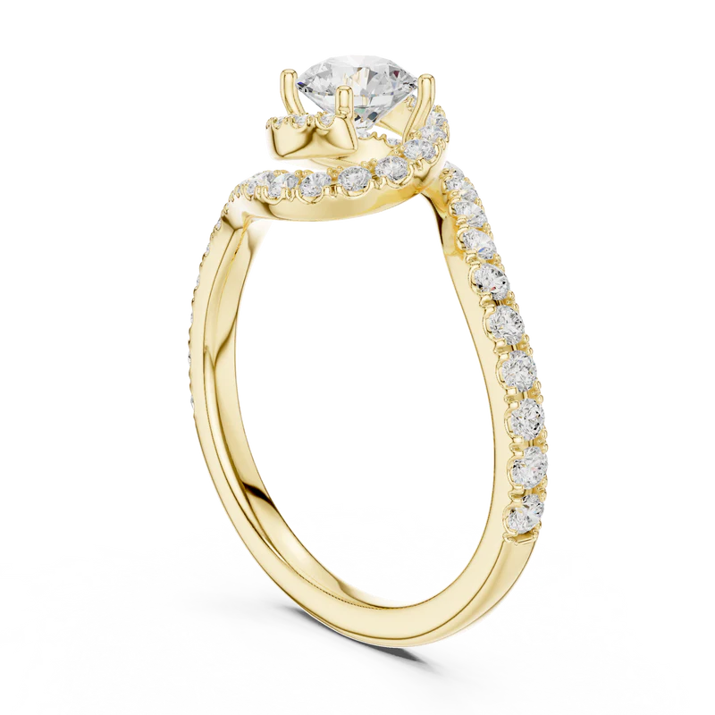 Twirl of Eternity Ring with Round Diamond
