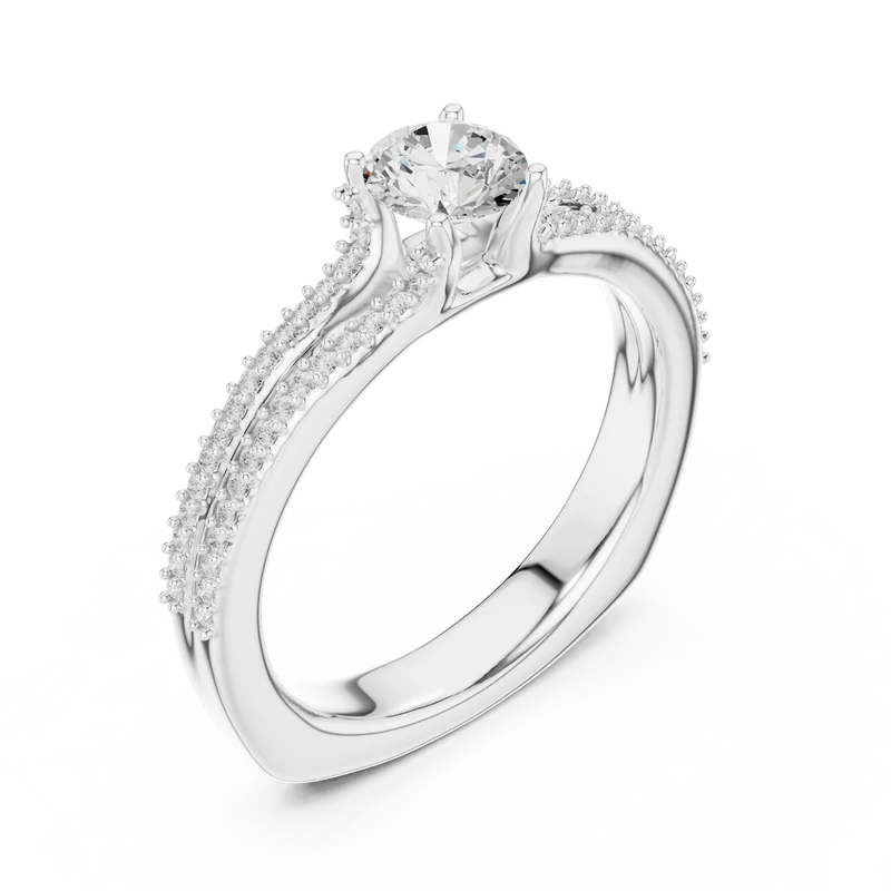 Enchanted Duo Ring & Round Solitaire Diamond Ring