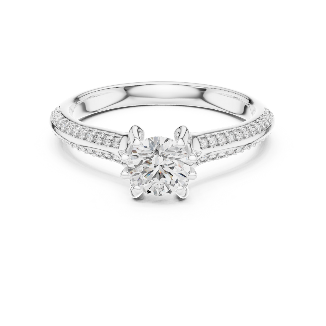 Serene Spark Ring with Eight Prong - Seraphine Jewels