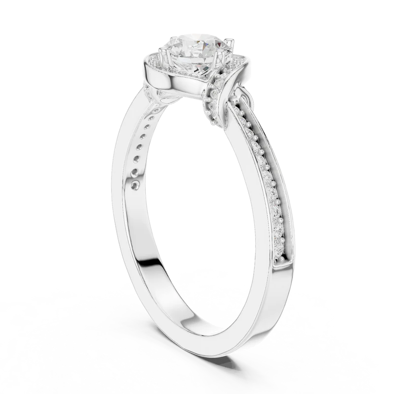 Whisper of Love Ring with Halo Setting
